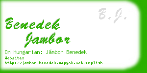 benedek jambor business card